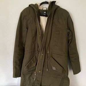 H&M Fishtail Sherpa Lined Winter Parka - Size 36
